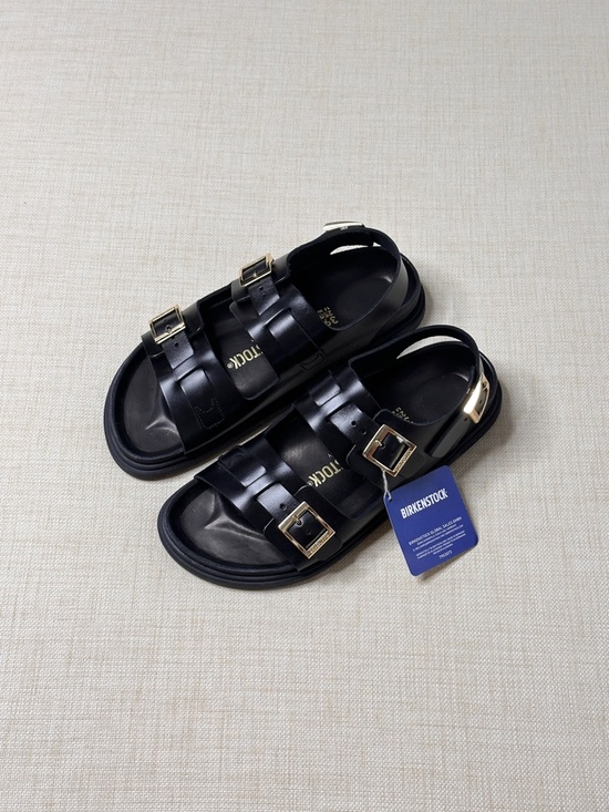 Birkenstock Shoes - Birkenstock Cannes Exquisite Natural Leather Sandals Black 39 Narrow